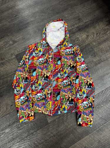 トップス HYSTERIC GLAMOR zip hoodie Hysteric Glamour Neon Logo All Over Print Zip Up Hoodie