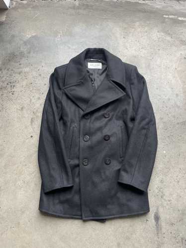 【極美 国内正規】SAINT LAURENT PARIS P Coat ブラック 極美 国内正規】SAINT LAURENT PARIS P Coat ブラック
