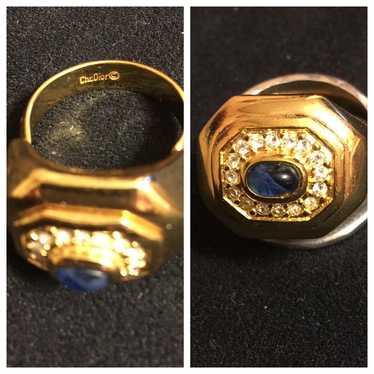 Vintage 1970's Christian Dior Diamond & Sapphire … - image 1