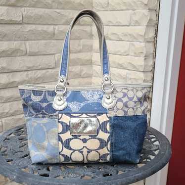 バッグ Coach Poppy Denim Patchwork Chain Bag Coach Poppy Denim Patchwork Chain Bag | eBay