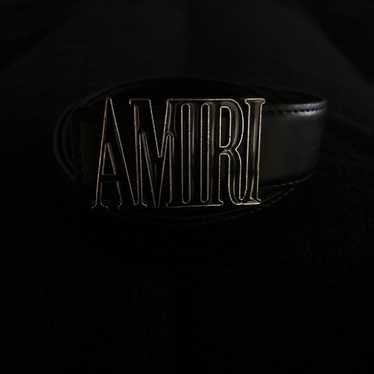 AMIRI ブラック　ベルト Amiri Black & Silver M.A. Logo Buckle Black Faux Leather