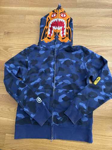 BAPE(R) CAMO TIGER 100％ &amp; 400％ BLUE 400 & 100 Bearbrick set - Camo Tiger by BAPE (Blue ver.)