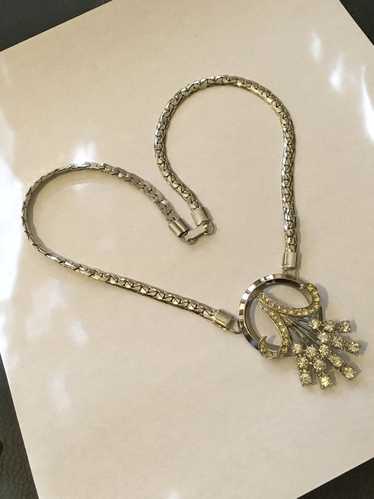 アクセサリー DIFFERENT NECKLACE PREMIUM Elegant Vintage 1940's Crystal Rhinestone Silver tone
