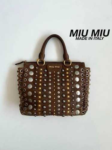 バッグ miu miu 2way studs leather hand bag Miu Miu 2way Hand Bag Shoulder Bag Studs Leather Black