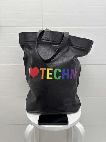 BALENCIAGA I LOVE TECHNO トートバッグ Balenciaga Black Smooth Leather 