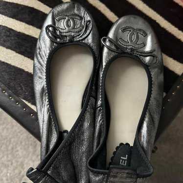 靴 CHANEL Coco Mark Ballerina SILVER BLACK 靴 CHANEL Coco Mark Ballerina SILVER BLACK CHANEL Coco Mark