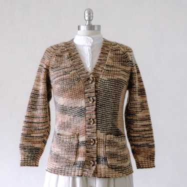 H A N D M A D E   Vintage Multi Tone Brown V-Neck… - image 1