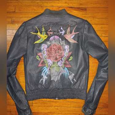 Ed hardy leather jacket - Gem