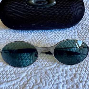 レア オークリー e-wire チタンフレーム Oakley E Wire Steel Gray Blue Iridium Sunglasses