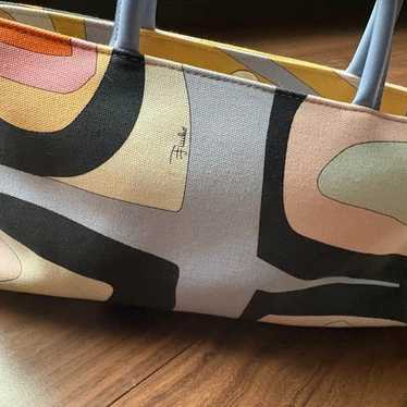 バッグ EmilioPucci bostonbag pucci pattern Emilio Pucci bag tote large Canvas Pucci pattern white blue