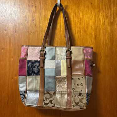 バッグ Coach Patchwork Tote bag Signature Coach Blue Signature C Patchwork Small Tote Bag | eBay