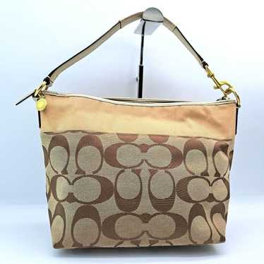 バッグ coach one shoulder brown signature 8K01 COACH One Shoulder Bag, Signature Handbag Canvas Leather