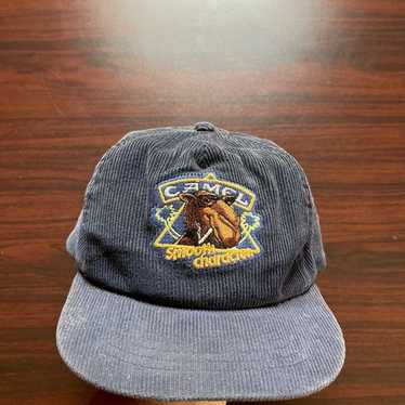 CLUB CAMEL 帽子90s Vintage cap 古着 USED Vintage Club Camel Hat Cap Snap Back White Blue Pinstripe