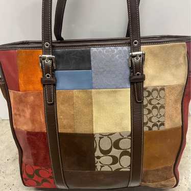 バッグ Coach Patchwork Tote Bag Vintage Rare 2008 Leopard Patchwork Tote Available Today 5PM EST