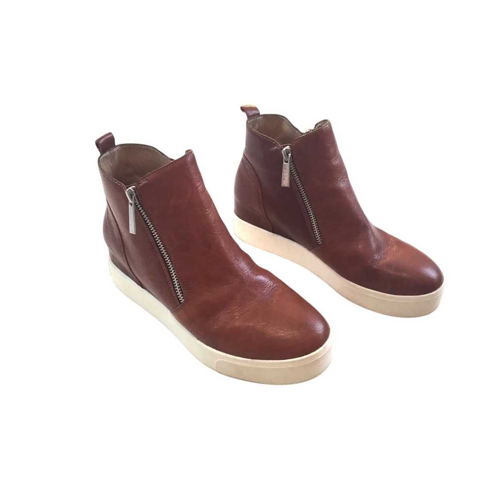 J/Slides J Slides NYC Wedge Zipper Booties Brown … - image 1