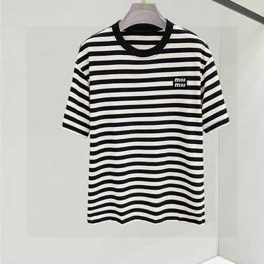 MIU MIU 半袖Tシャツ S ホワイト/ストライプ Miu miu stripe tee - Gem