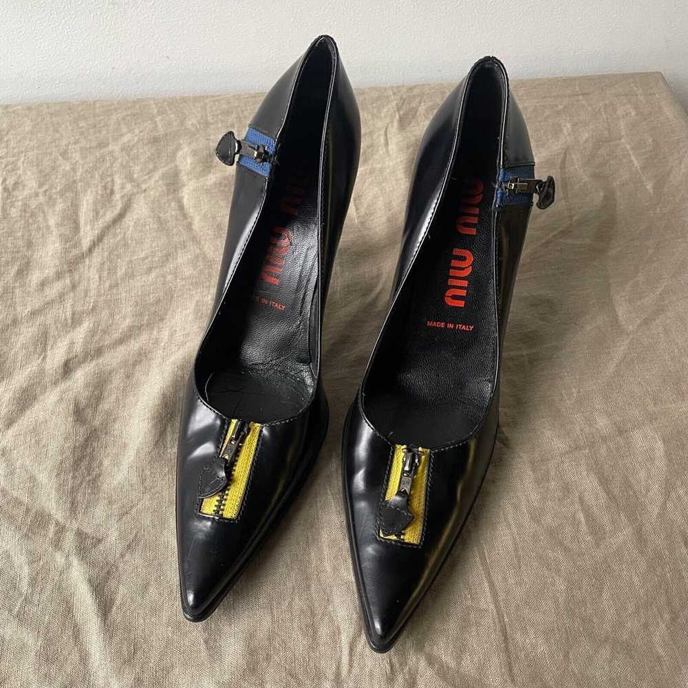 Designer × Miu Miu Miu Miu Vintage Leather Zip He… - image 2