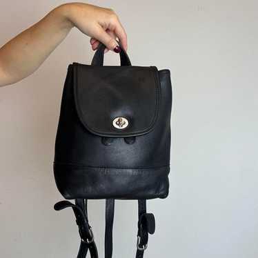 バッグ Vintage Coach Day Pack Navy Leather USA Navy XL Vintage Coach Travel Backpack Weekender Carry on