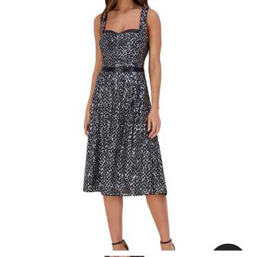 Kensie Black Sequin Mesh Midi Open Back - image 1