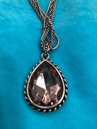 Silvertone twist curb & snake layer chain necklace - image 1