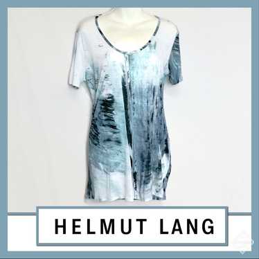 Helmut Lang Tidal Print Open V-Back Top Sz S Euc - image 1