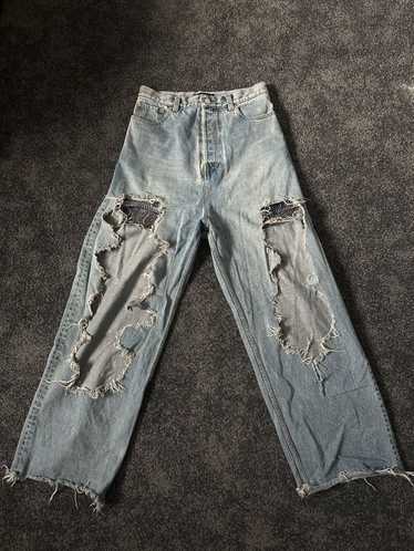 パンツ balenciaga 21fw torn destroyed jeans BALENCIAGA fw21 torn destroyed jeans - メルカリ