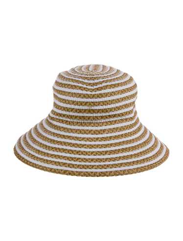 Eric Javits Neutral and pattern print straw sun h… - image 1