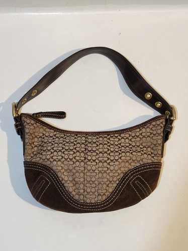 バッグ Coach Soho Hobo Suede Leather Shoulder COACH Vintage Soho Shoulder bag buckle Suede Leather Beige