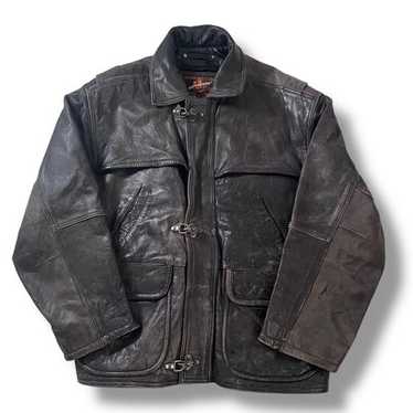 ジャケット・アウター leather hoodie jacket fireman Leather Fireman Jacket 80-90'S Vintage Euro Genuine | eBay