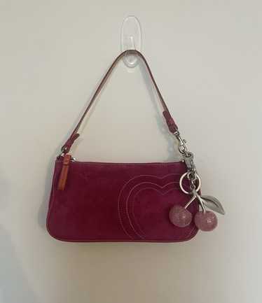 vintage coach old Suede mini Boston 赤 vintage coach old Suede mini Boston 赤