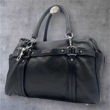 バッグ diesel archive leather boston bag black Diesel archive leather bag - Gem