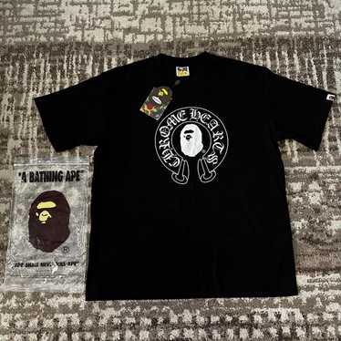 A BATHING APE × CHROME HEARTS コラボTシャツ黒XL CHROME HEARTS (クロムハーツ) OLD xA BATHING APE TEE オールド