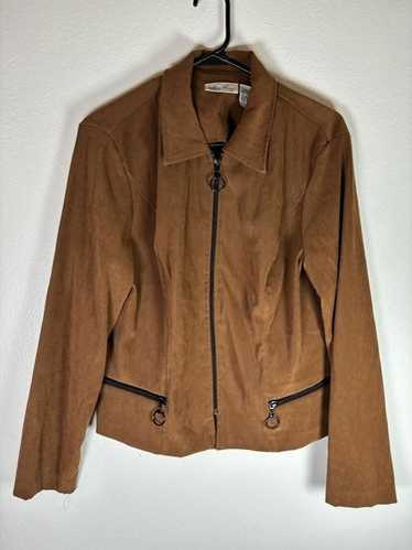 Kathy Lee Collections Size 12 Brown Faux Suede Ja… - image 1
