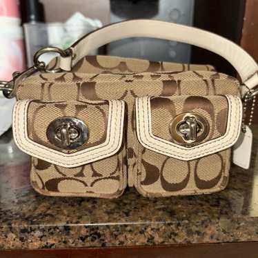 バッグ COACH Turn lock Leather mini Boston Bag COACH Mini Boston Bag Leather Turnlock Zipper Charm Casual