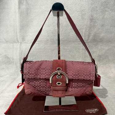 バッグ Coach Signature Mini Soho Bag Wine Red 💌SOLD💌 Coach Red Signature Small Soho 🐆🍒 $465 free