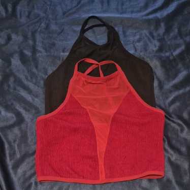Source Unknown Red And Black Tank Tops - image 1