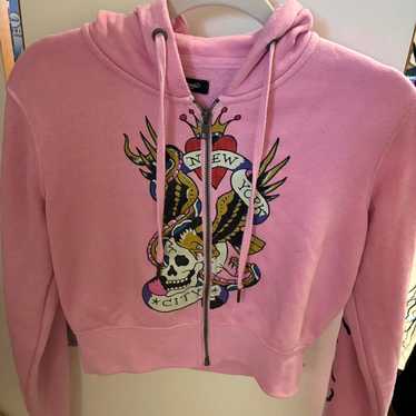 Ed Hardy ピンク パーカー M Ed Hardy ピンク パーカー M