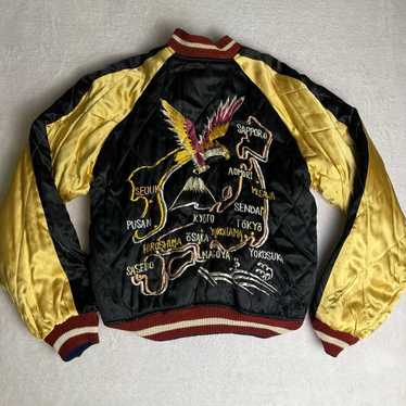 50s souvenir jacket japanvintage スカジャン VINTAGE 1950 50s SUKAJAN EAGLE EMBROIDERY WWII ERA JAPAN