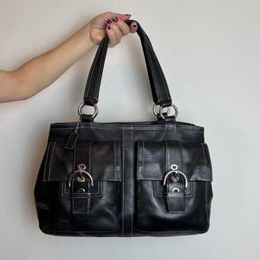 バッグ COACH SOHO LEATHER POCKET TOTE BAG y2k COACH SOHO LEATHER POCKET TOTE BAG y2k