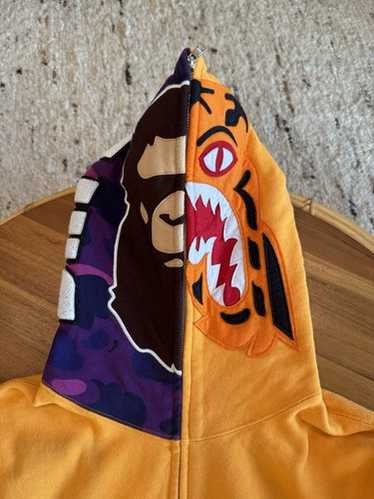 APE TIGER HOODIE GLOW IN THE DARK サイズXL Glow in the dark BAPE City camo Long Tiger full zip hoodie A