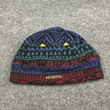 90’s Patagonia Wool Knit Cap VTG Patagonia 90s Wool Blend Hat Cap Blue Ski Beanie Winter