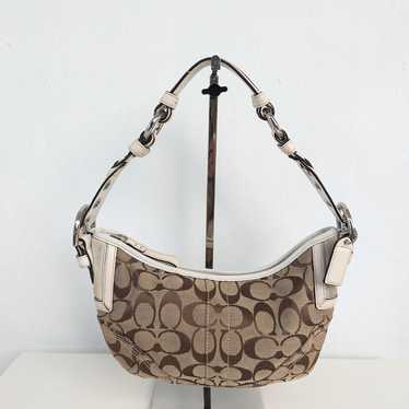 【超美品】Coach Mini Signature Small Hobo Coach Beige Off White Signature Mini Shoulder Bag Hobo K05K