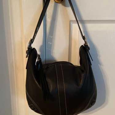 バッグ vintage coach Soho Hobo hand bag navy Coach Vintage Soho Navy Khaki Hobo Canvas Leather Hand Bag