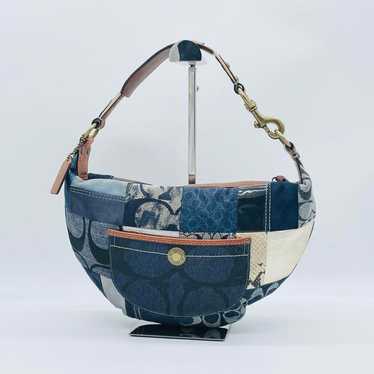 バッグ Coach Blue Denim and Suede Hobo Handbag Coach The Coach Originals Denim Hamptons Hobo | Shopbop