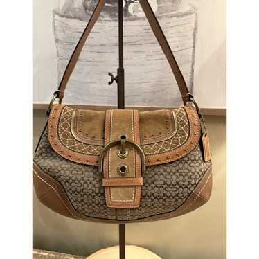 バッグ Coach Soho Signature Patchwork Hand Bag Coach Vintage Brown Soho Patchwork Signature C Satchel/Tote