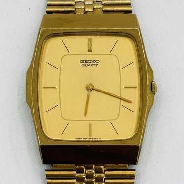 時計 Seiko tank 7430 vintage Seiko Tank Watch Men 26mm Champagne Dial Gold Tone 7430-5300