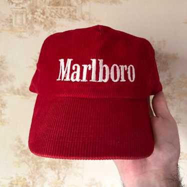 (激レア)80s marlboro cap usa vintage Vintage 80s 90s Marlboro Logo Red Cap Rare Streetwear Hat