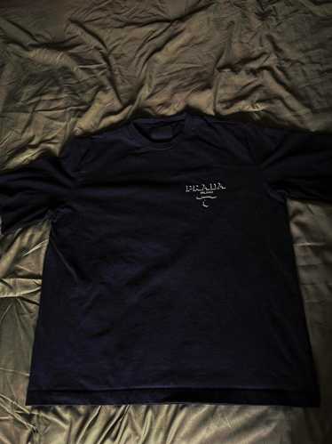 トップス 90s prada long tee (s) black Prada Long-Sleeved Cotton T-Shirt in Blue for Men | Lyst