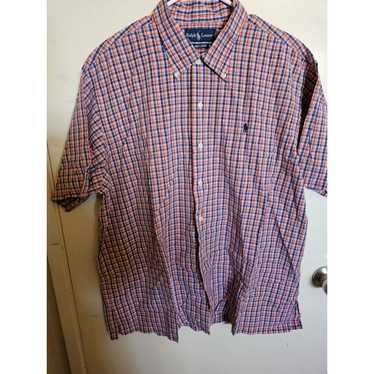 ポロラルフローレン 半袖シャツ ANDY CAMP パープル XL 90'S POLO by Ralph Lauren ANDY CAMP SHORT SLEEVE OPEN COLLAR