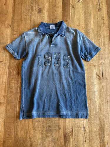 トップス KAPITAL / indigo polo shirts Kapital Inidgo Dyed Painted Polo Shirt – Rare Reserve